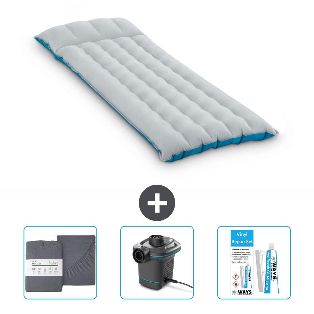 Matelas gonflable Intex Camping - 1P -  184x67x17 cm + Accessoires CB12 1/7