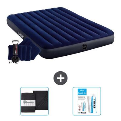 Luchtbed intex classic - 2p - 203x152x25 cm + accessoires cb18