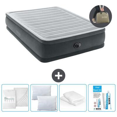 Luchtbed intex plush elevated - 1p - 191x99x46 cm + accessoires cb15