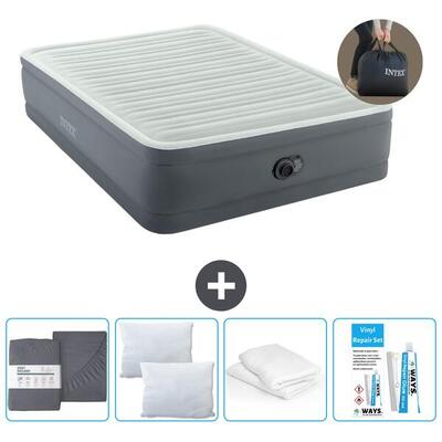 Luchtbed intex premaire i - 2p - 203x152x46 cm + accessoires cb19