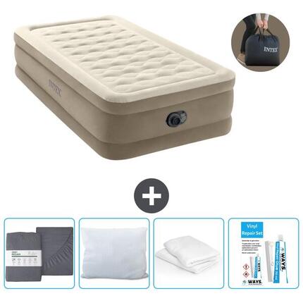 Matelas gonflable Intex Ultra Plush - 2P - 203x152x46 cm + Accessoires CB19