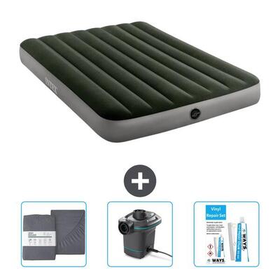 Luchtbed intex prestige - 2p - 191x137x25 cm + accessoires cb12