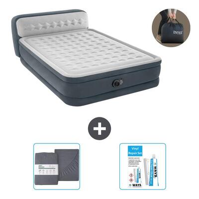Luchtbed intex ultra plush - 2p - 236x152x86 cm + accessoires cb20