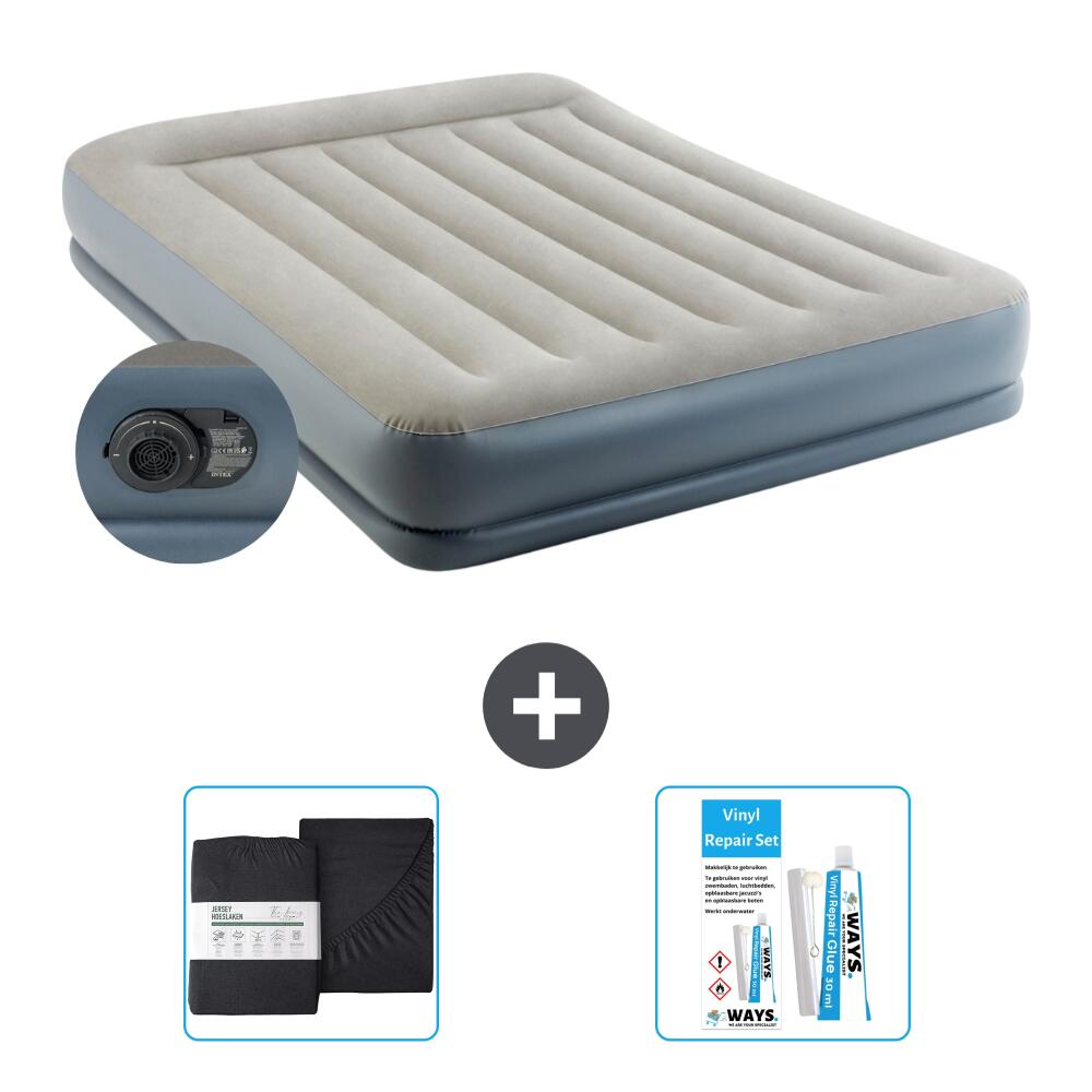 INTEX Luchtbed Intex Mid-Rise - 2P -  203x152x30 cm + Accessoires CB18