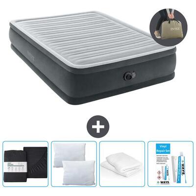 Luchtbed intex plush elevated - 1p - 191x99x46 cm + accessoires cb17