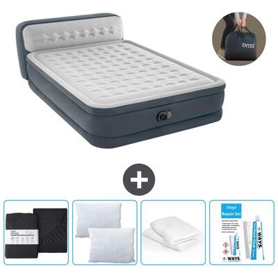 Luchtbed intex ultra plush - 2p - 236x152x86 cm + accessoires cb17
