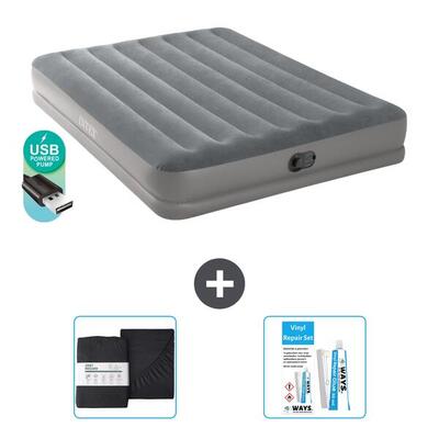 Luchtbed intex prestige - 2p - 203x152x30 cm + accessoires cb18