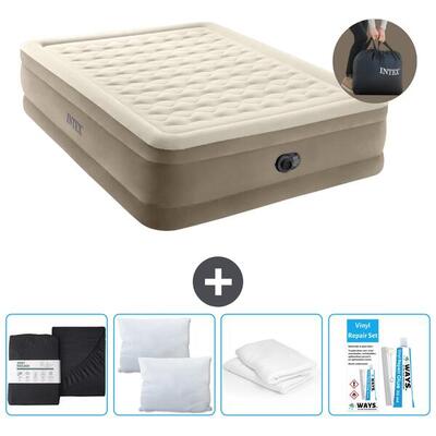 Luchtbed intex ultra plush - 1p - 191x99x46 cm + accessoires cb17