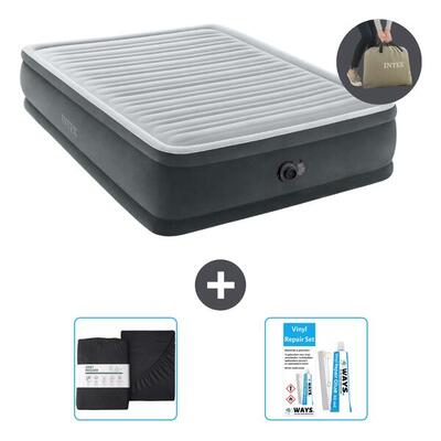 Luchtbed intex plush elevated - 1p - 191x99x46 cm + accessoires cb18