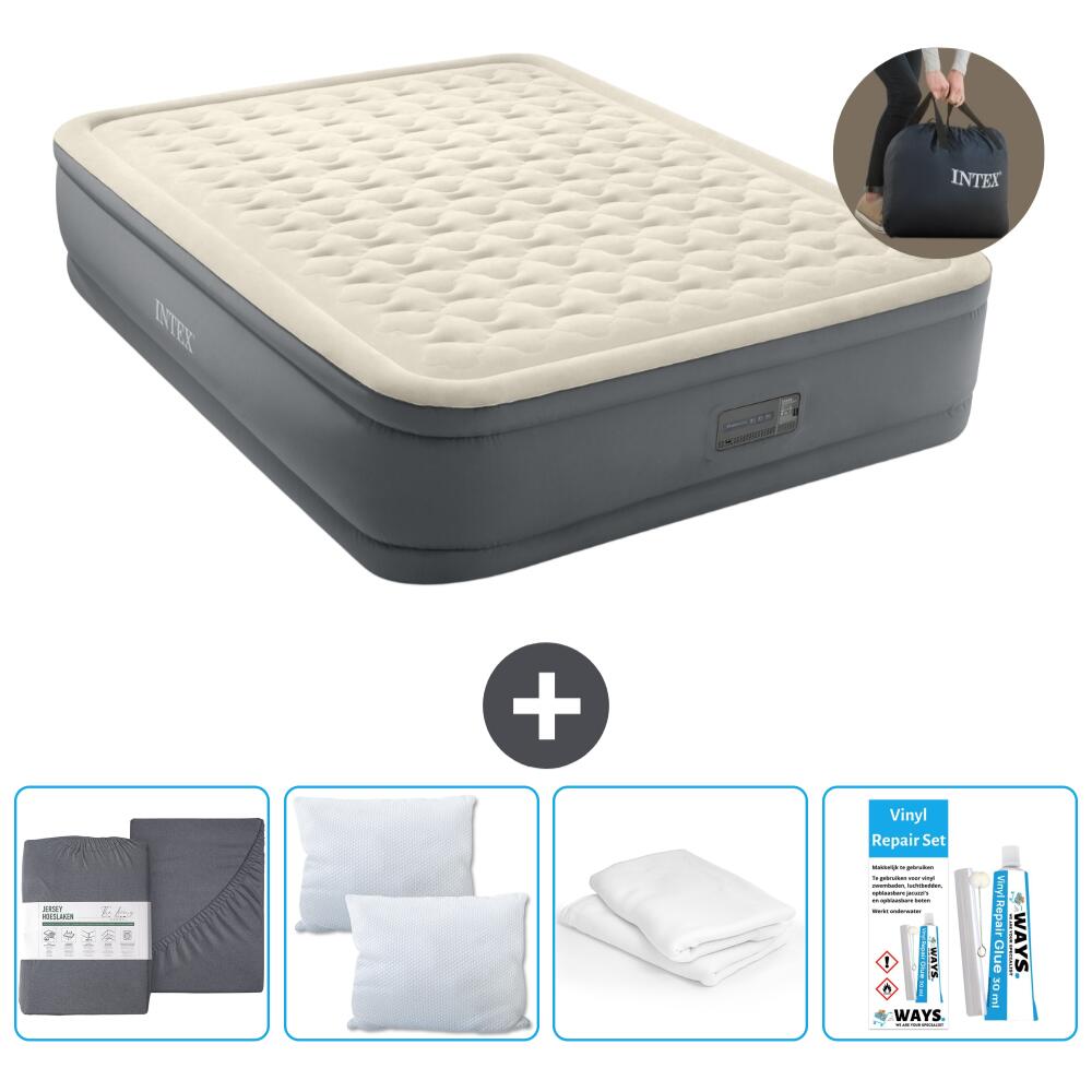 Bestway - Matelas Gonflable Intex Premaire Ii - 2p -  203x152x46 Cm + Accessoires Cb19 - Matelas Gonflable - Gris - 203 Cm - Decathlon