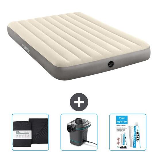 Matelas gonflable Intex Single - 2P - 203x152x25 cm + Accessoires CB8