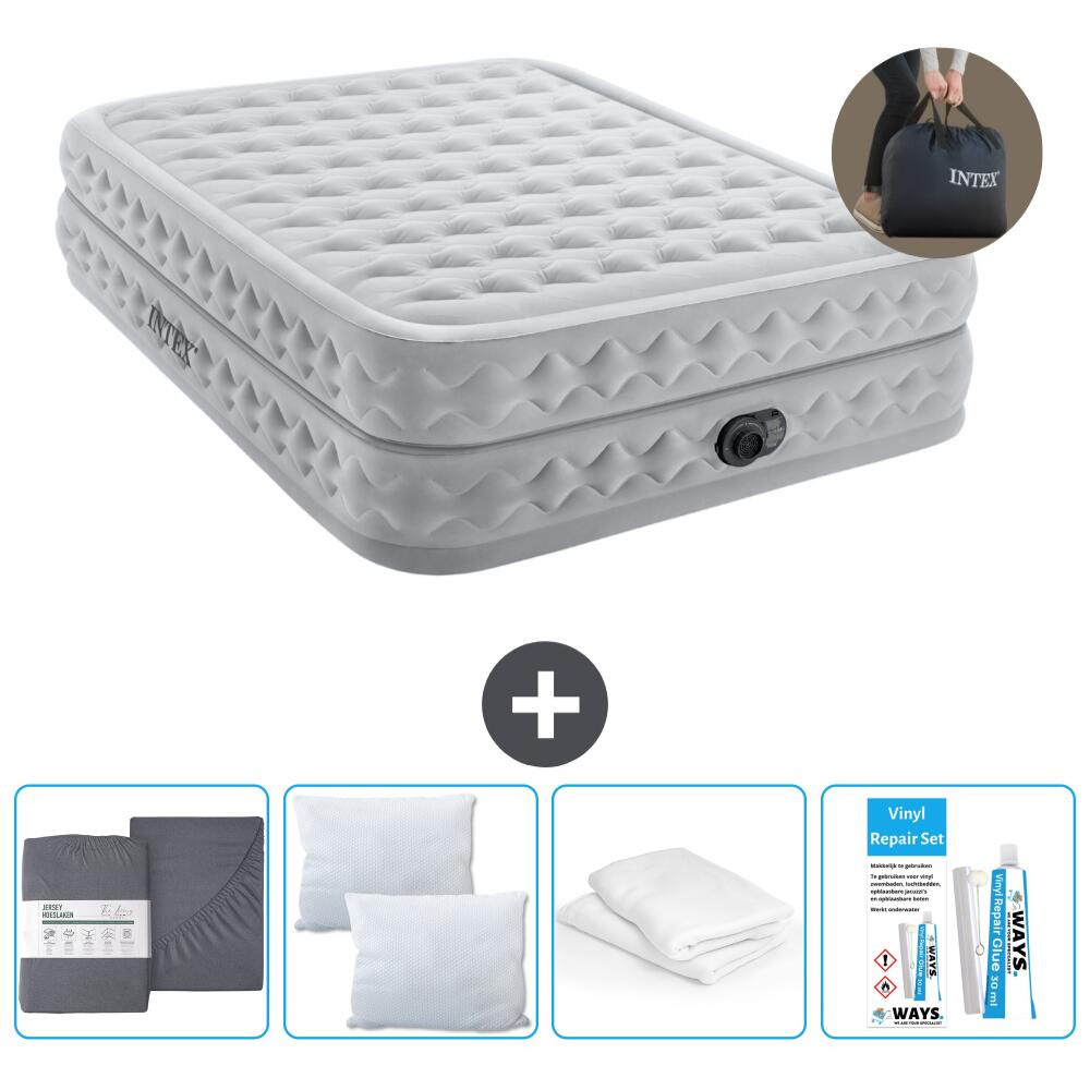 Bestway - Matelas Gonflable Intex - 2 Personnes - 152 X 203 X 51 Cm - Gris - Pompe - Matelas Gonflable - Blanc - 203 Cm - Decathlon