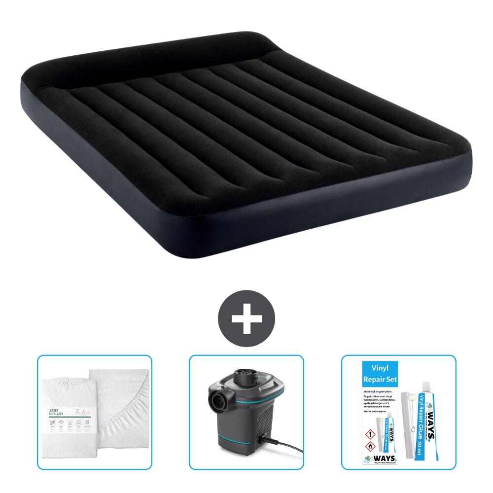 INTEX Luchtbed Intex Pillow Rest - 2P -  203x152x25 cm + Accessoires CB4
