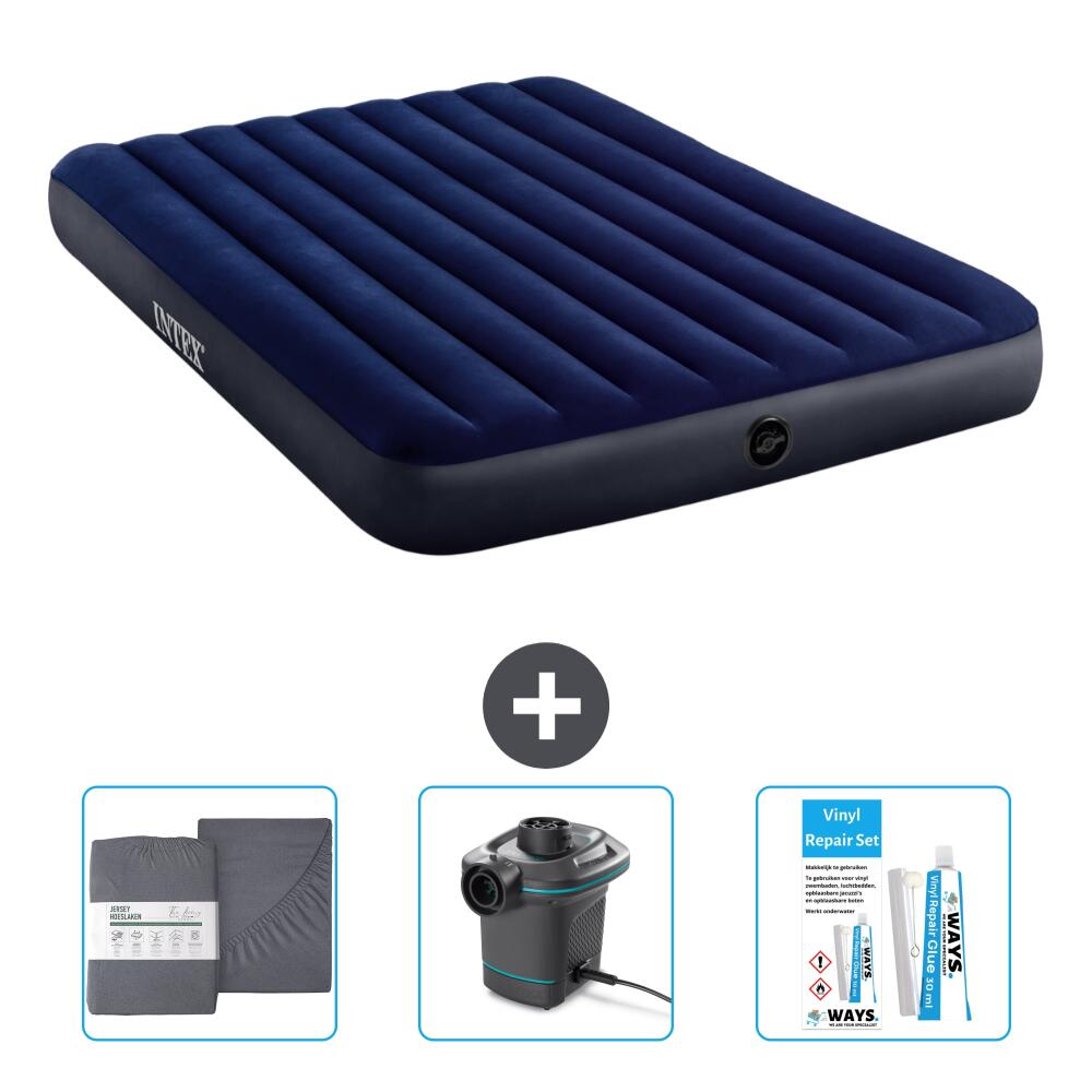 INTEX Luchtbed Intex Classic - 2P -  203x152x25 cm + Accessoires CB12