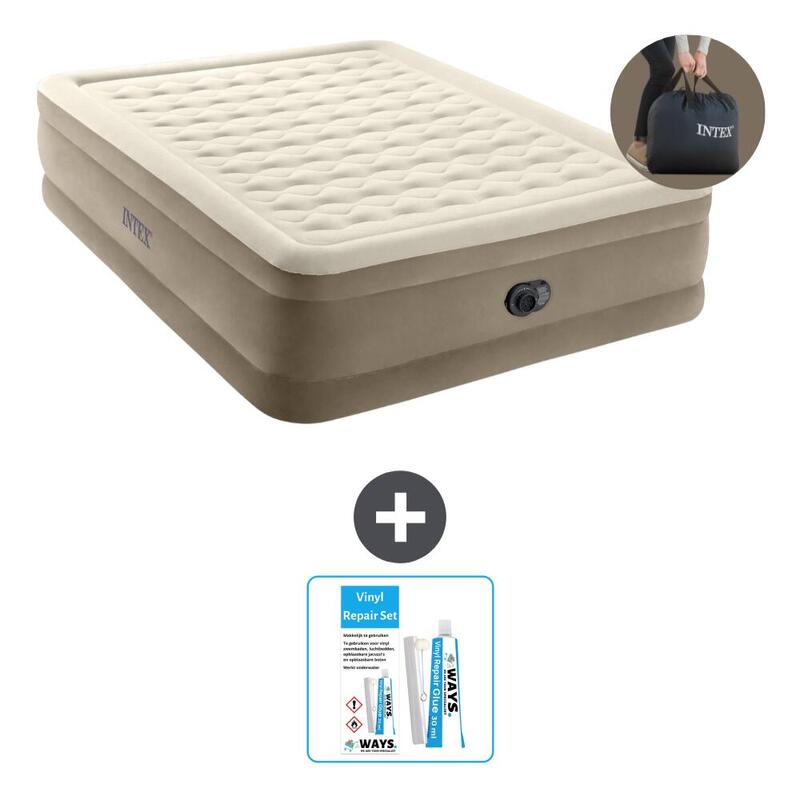 Matelas gonflable Intex Ultra Plush - 2P - 203x152x46 cm + Accessoires CB21