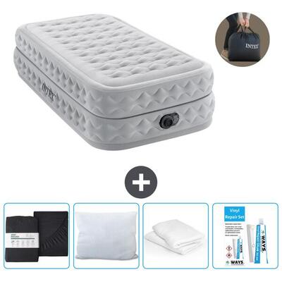 Luchtbed intex air-flow - 1p - 191x99x51 cm + accessoires cb17