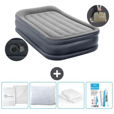 Luchtbed intex deluxe - 1p - 191x99x42 cm + accessoires cb15