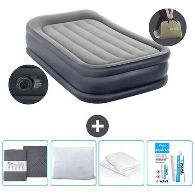Luchtbed intex deluxe - 1p - 191x99x42 cm + accessoires cb19
