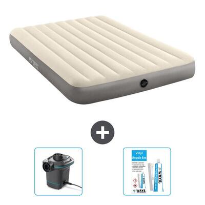 Luchtbed intex single - 1p - 191x99x25 cm + accessoires cb14