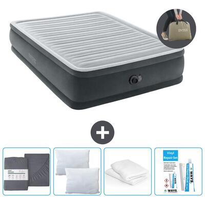 Luchtbed intex plush elevated - 1p - 191x99x46 cm + accessoires cb19