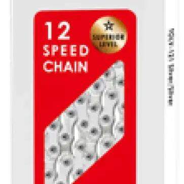 Taya TOLV-121 12-Speed Bicycle Chain 1/2 x 5/64, 126 Links, Silver.
