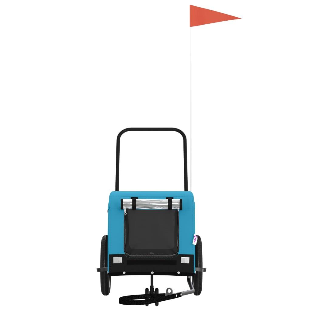 Vidaxl Remolque para Perros Oxford de Tela y Hierro en Azul y Negro 4/4