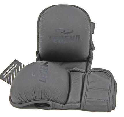 LegendPadding Sac de Frappe et Gants MMA Homme/Femme Cuir Noir