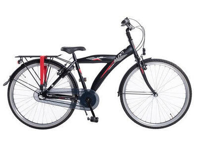 Aldo 26 inch roadstar fiets 3 versnellingen mat zwart met rode streep