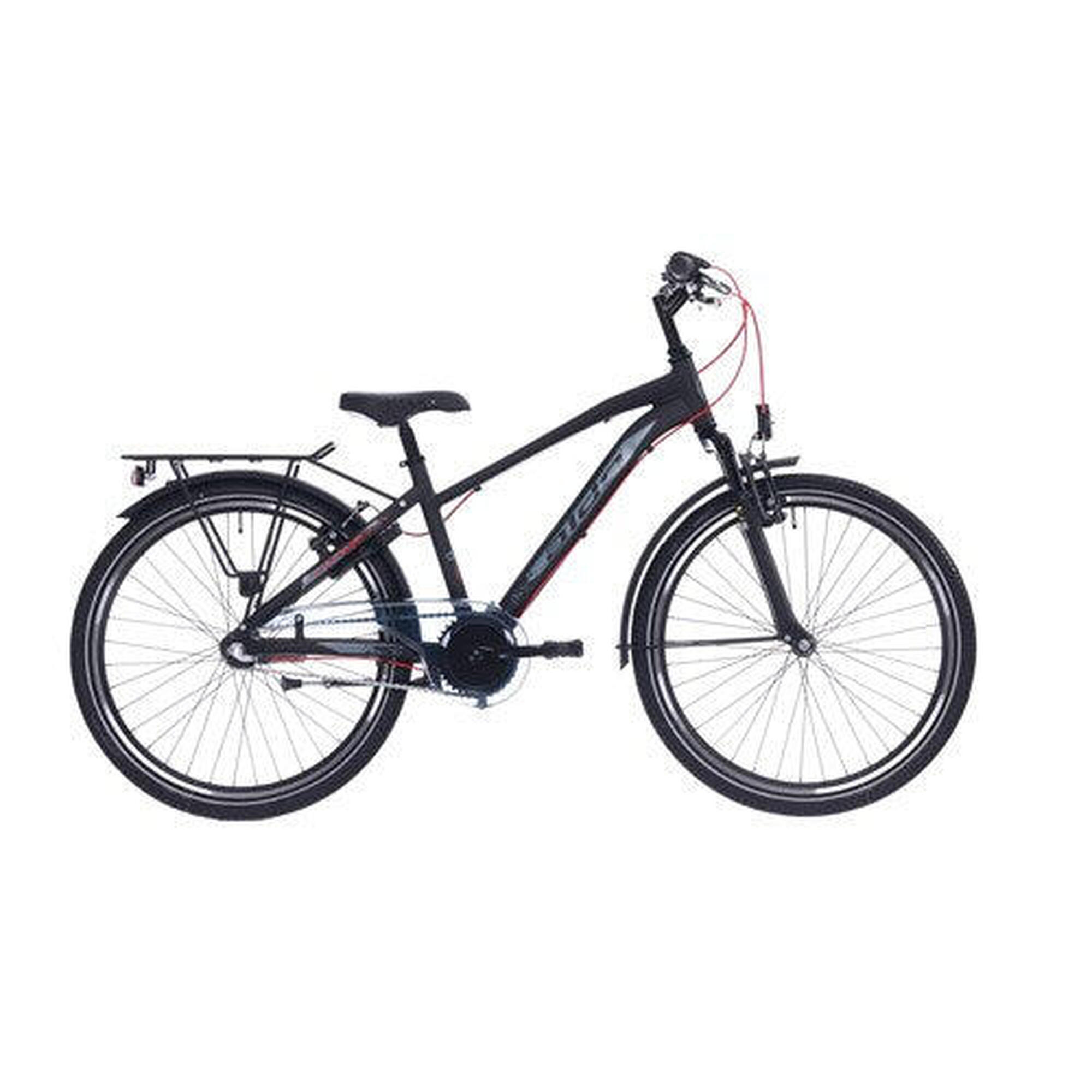 Aldo 26 Pouces Pic 2.0 Vélo Aluminium 3V Mat Noir Rouge