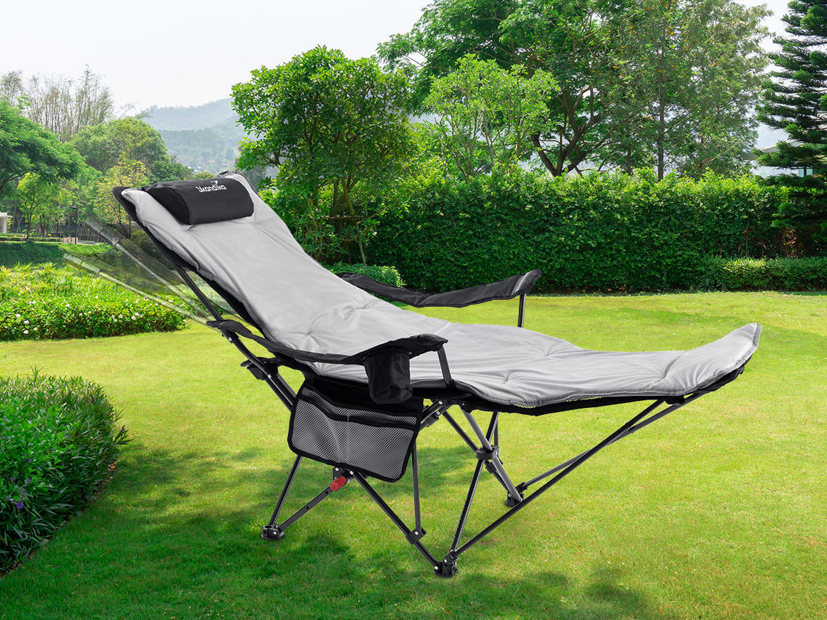 Campingstuhl Toras mit Fuablage und mit Auflage - 2-in-1 Liegefunktion |  Decathlon
