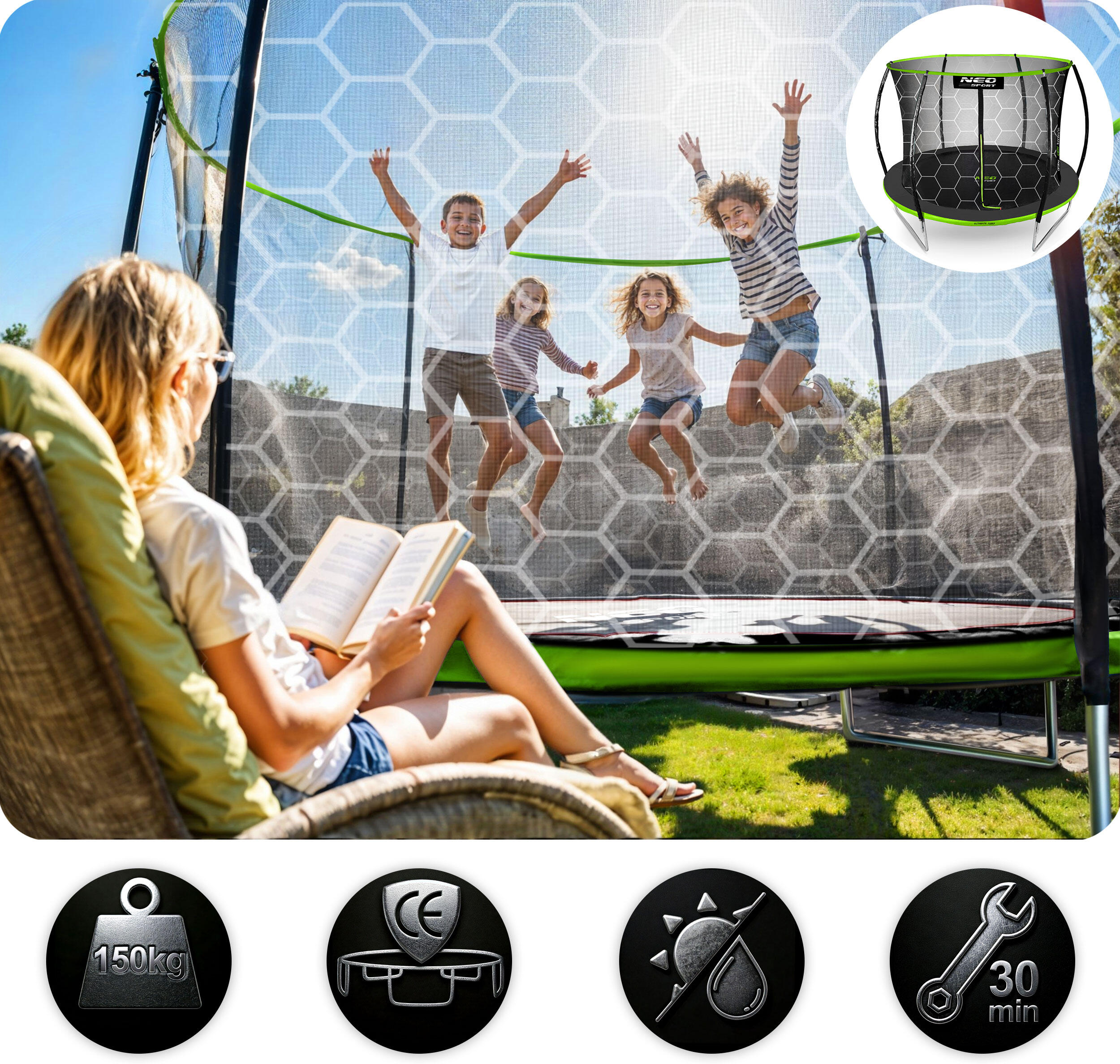 Kinder Gymnastik Trampolin - Ns-08c221 grün 7/7