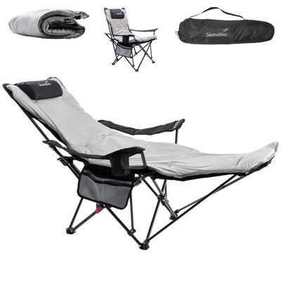 Sedia pieghevole da campeggio Toras - con poggiapiedi e imbottitura