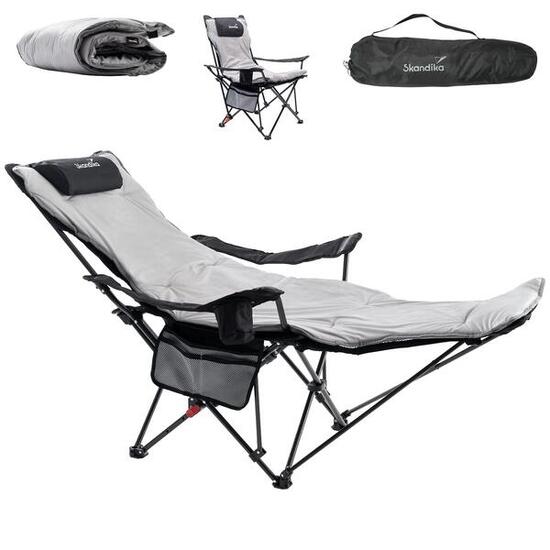 Sedia pieghevole da campeggio Toras - con poggiapiedi e imbottitura