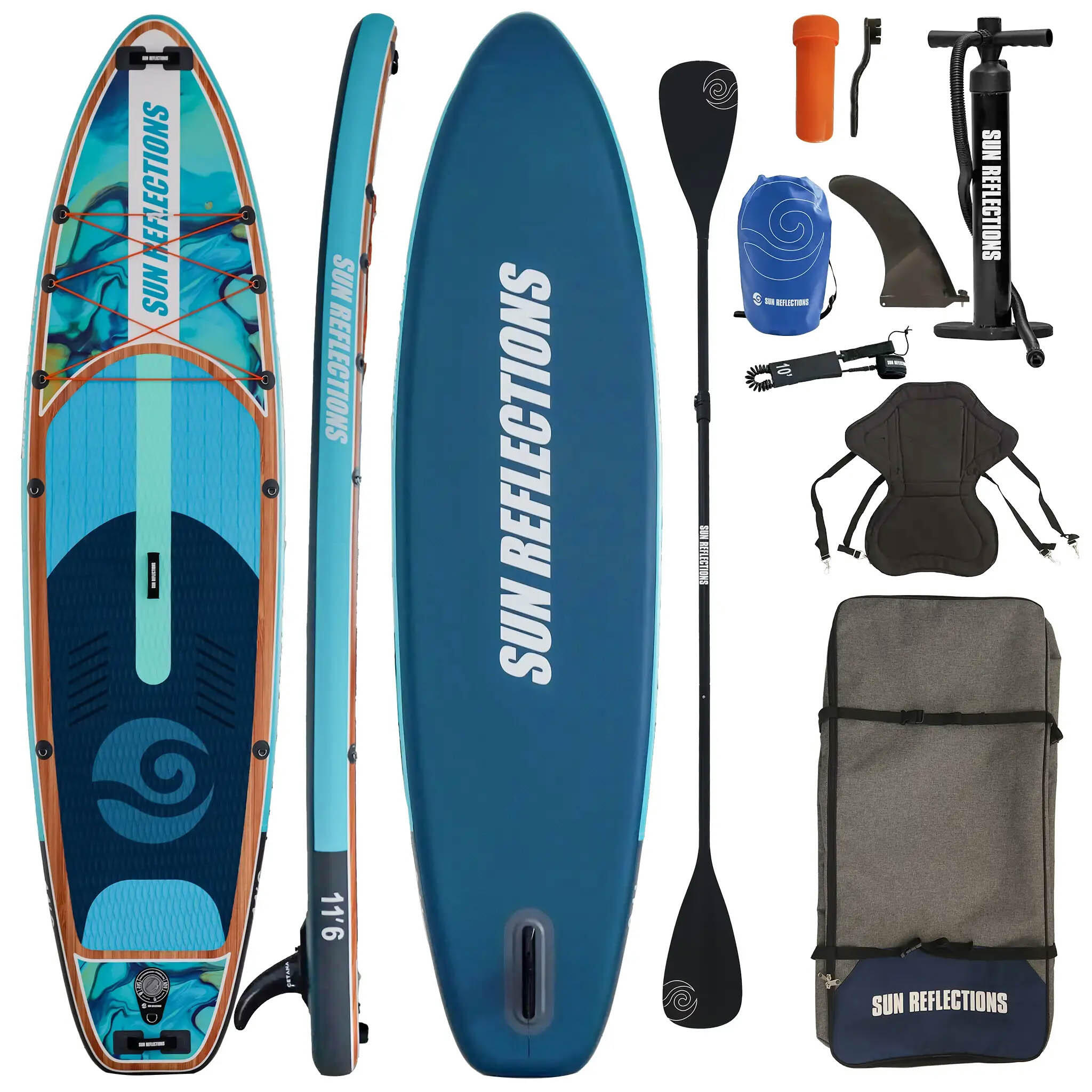 CAMPSUP Sup Aufblasbare Sonne Reflexionen L 11'6“ Combo Board