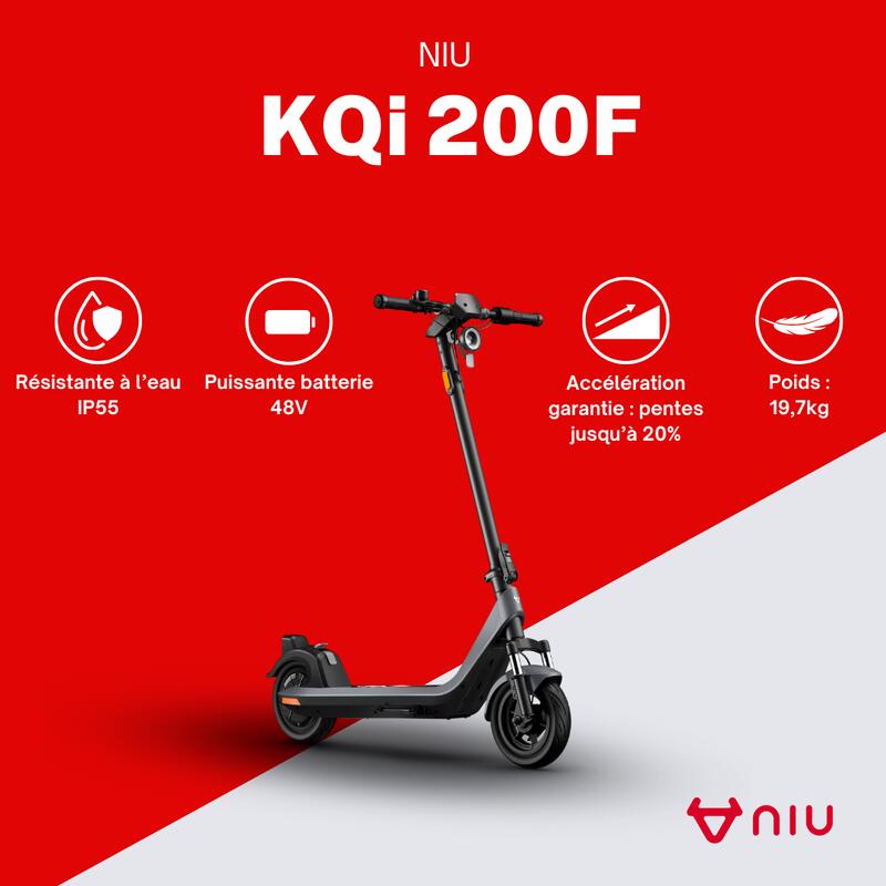 Trottinette Électrique Niu KQi 200F|Gris|léger