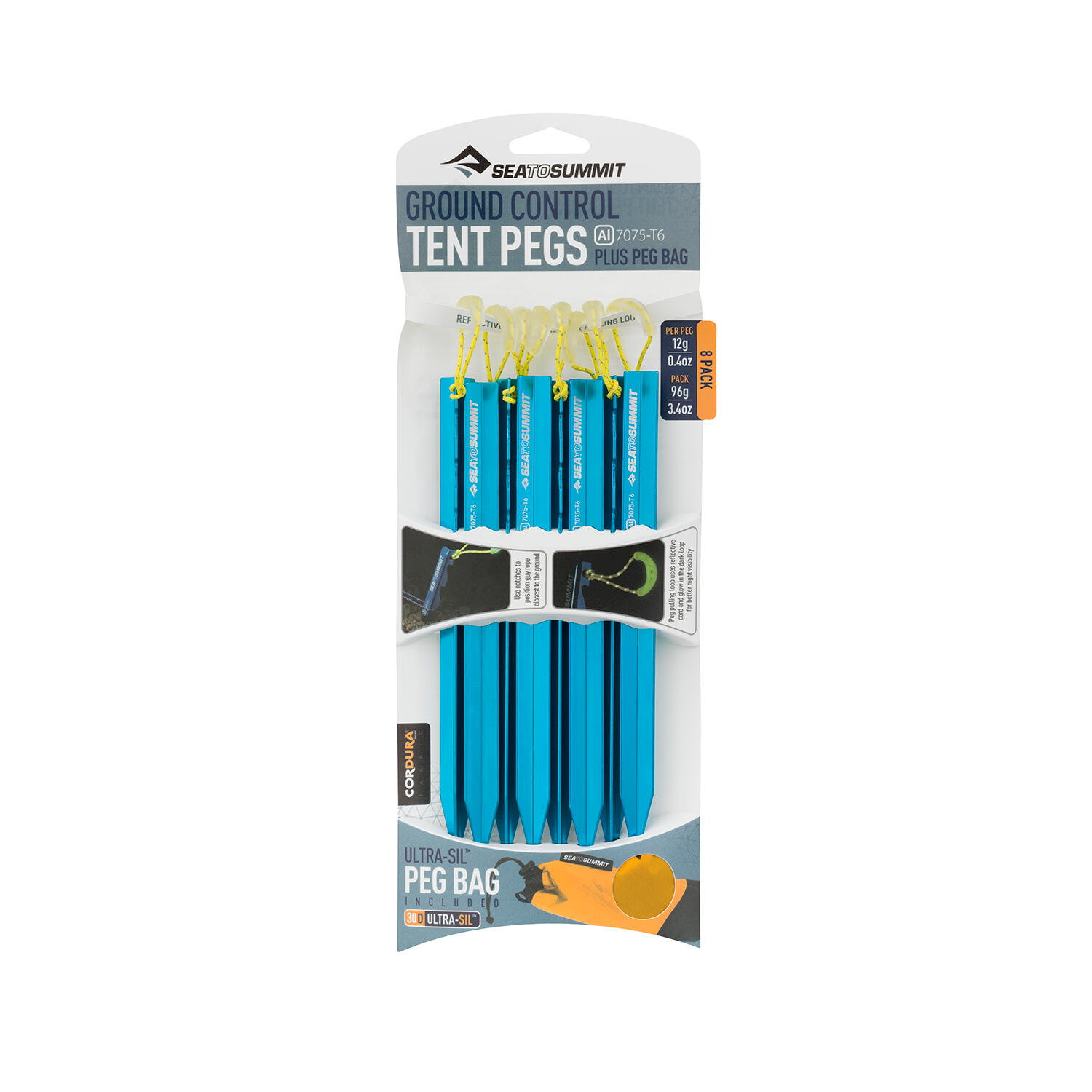 Sea to Summit Ground Control Tent Pegs - [8 Pack]
