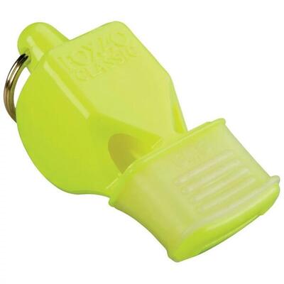 Pfeife Fox 40 CMG mit Zahnschutz und neonfarbenem Pfeifenband