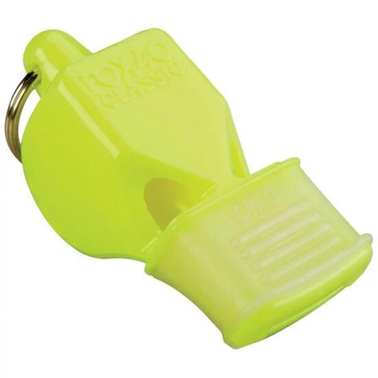 Pfeife Fox 40 CMG mit Zahnschutz und neonfarbenem Pfeifenband