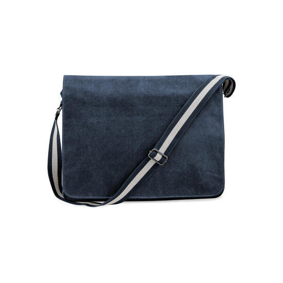 Post-Schultertasche Leinwand Quadra Vintage