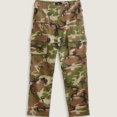 Broek vans model fatigue cargo loose ta kleur groen