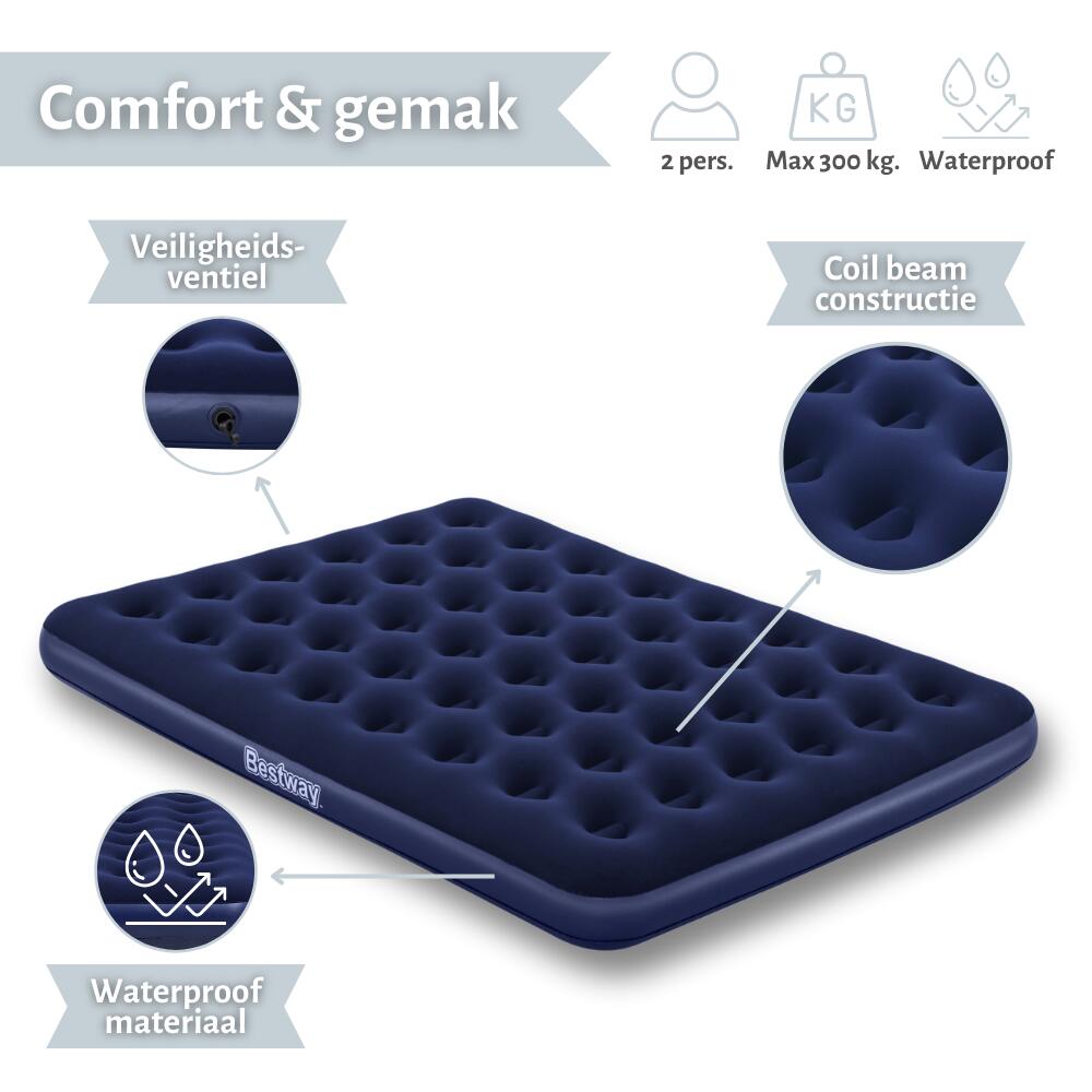 Luchtbed Bestway - 2P - 203x152x22 cm + Accessoire CB22 2/3