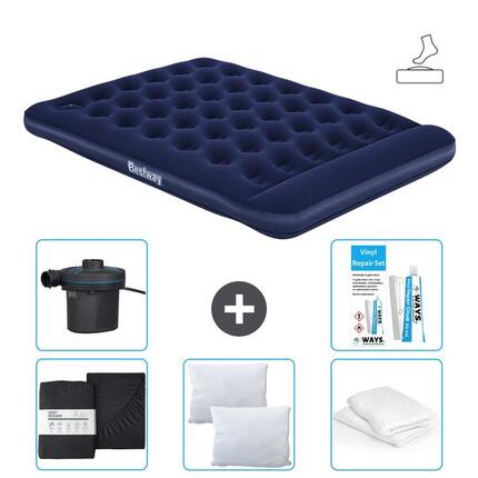 Matelas gonflable Intex Downy - 2P - 203x152x25 cm + Accessoires CB6