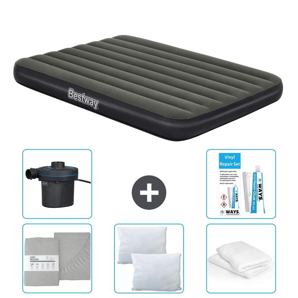 Bestway - Matelas Gonflable Bestway - 2p -  191x137x25 Cm + Accessoires Cb29 - Matelas Gonflable - Noir - No Size - Decathlon