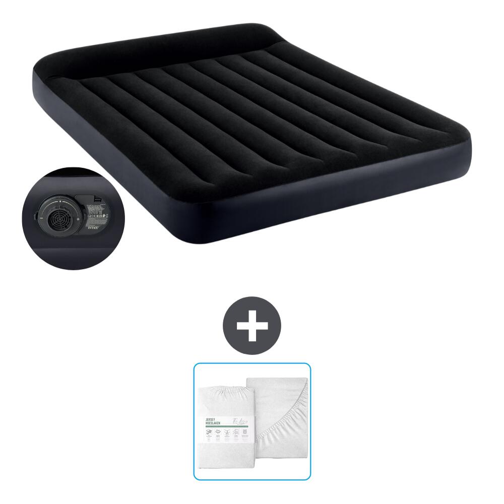 Intex - Matelas Gonflable Intex Pillow Rest - 2p - 203x152x25 Cm + Accessoires Cb24 - Matelas Gonflable - Bleu - No Size - Decathlon