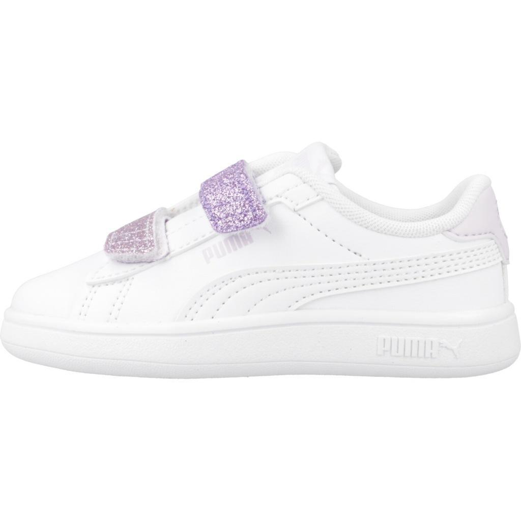 Baskets Puma Modèle Smash 3.0 L Glitter V Couleur Blanc 2/6