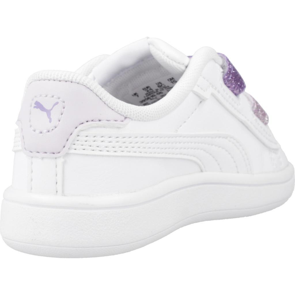 Baskets Puma Modèle Smash 3.0 L Glitter V Couleur Blanc 3/6