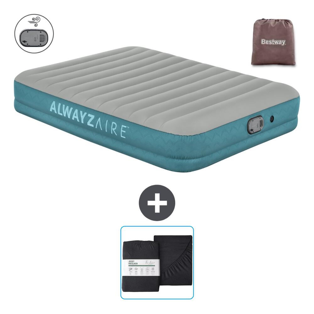 Bestway - Matelas Gonflable Bestway Alwayszair - 2p - 203x152x36 Cm + Accessoires Cb22 - Matelas Gonflable - Vert - No Size - Decathlon