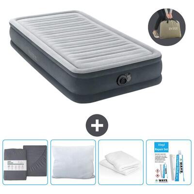 Luchtbed intex plush mid - 1p - 191x99x33 cm + accessoires cb19