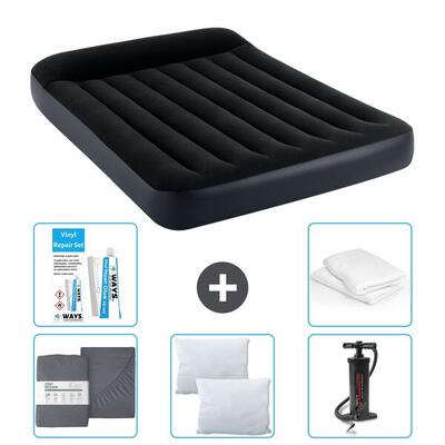 Luchtbed intex single - 2p - 191x137x25 cm + accessoires cb9