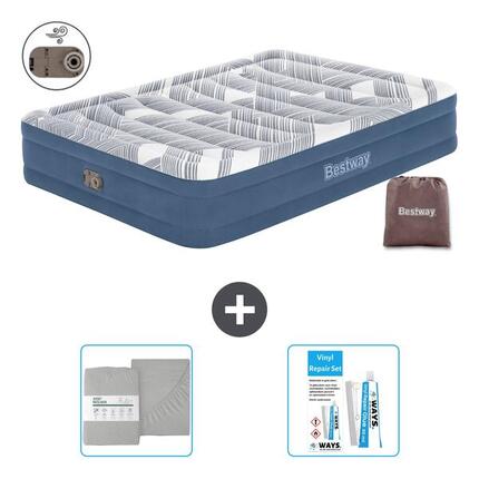 Matelas gonflable Bestway - 2P - 203x152x36 cm + Accessoires CB37